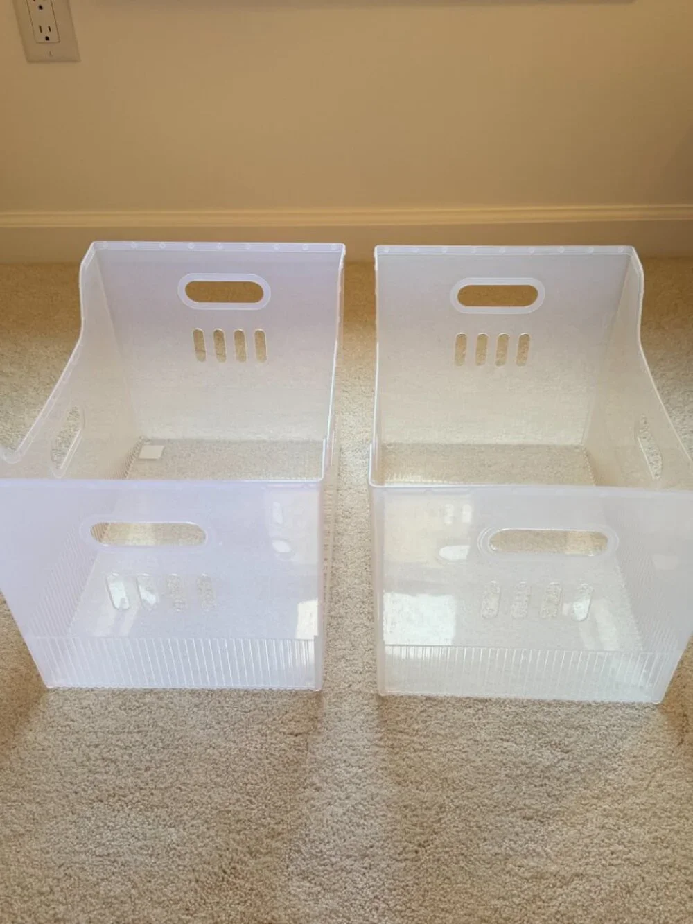 Set of 2 Container Store X-Large Multi-Purpose Bins - Translucent